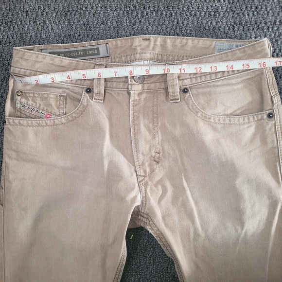 Diesel thavar men's denim jeans tan cream size 30 x 32 slim skinny fit pants - Picture 11 of 15